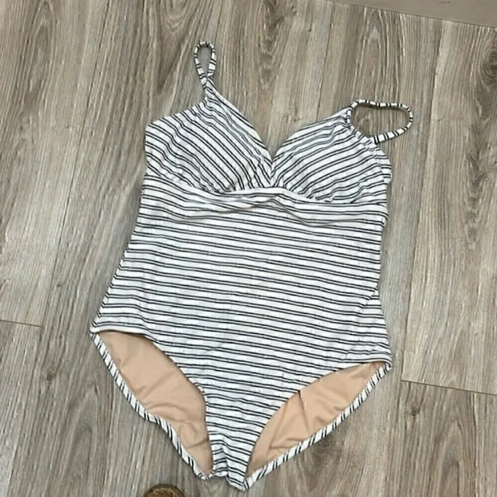 Kona Sol blue and white stripped one piece size XL